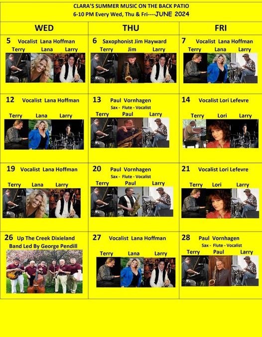 Clara’s Summer Music on the Back Patio – Paul Vornhagen (Sax-Flute-Vocalist)
